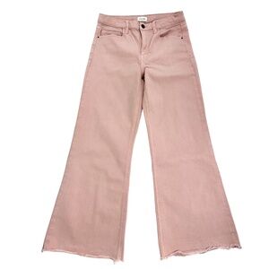 Sneak Peek Dusty Pink Cropped Wide Leg Jeans Size 9 Raw Hem